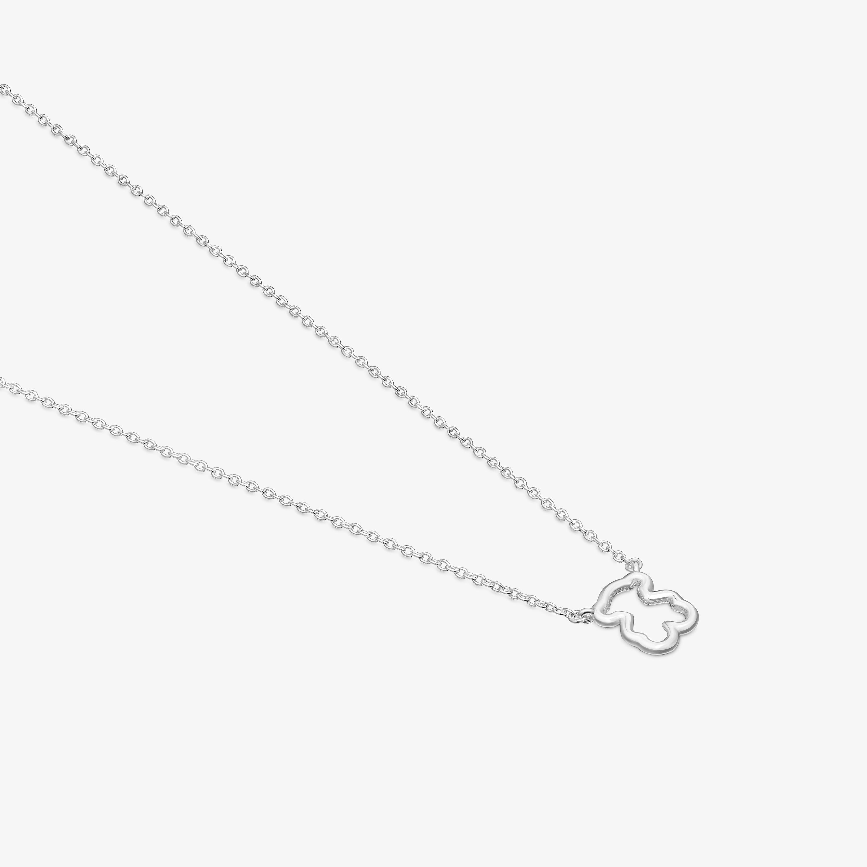 Short silver Necklace with bear motif New Silueta