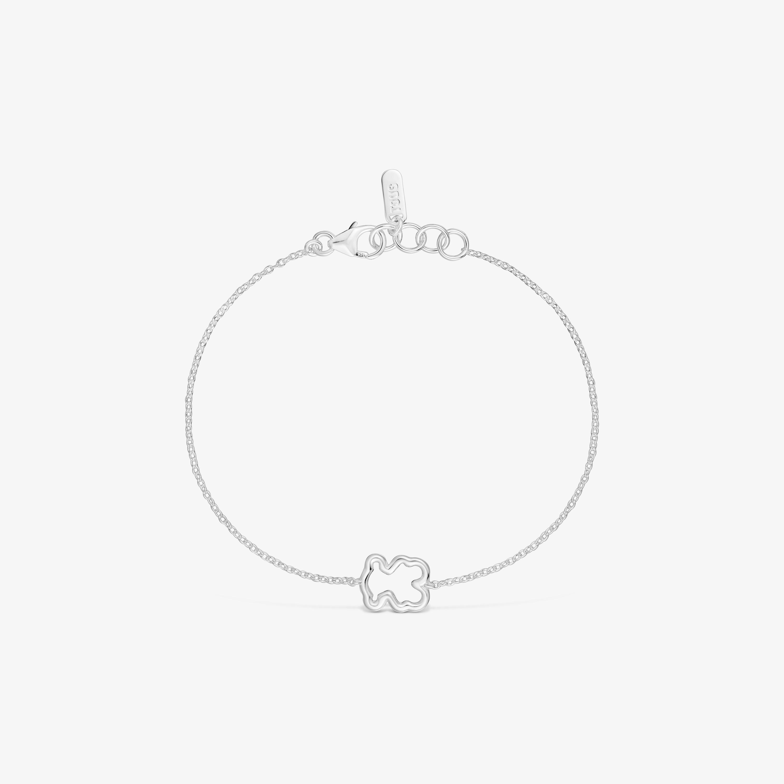 Silver Chain bracelet with bear motif New Silueta