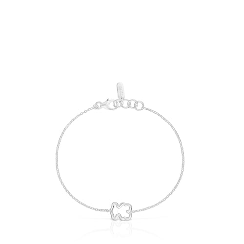 Silver Chain bracelet with bear motif New Silueta