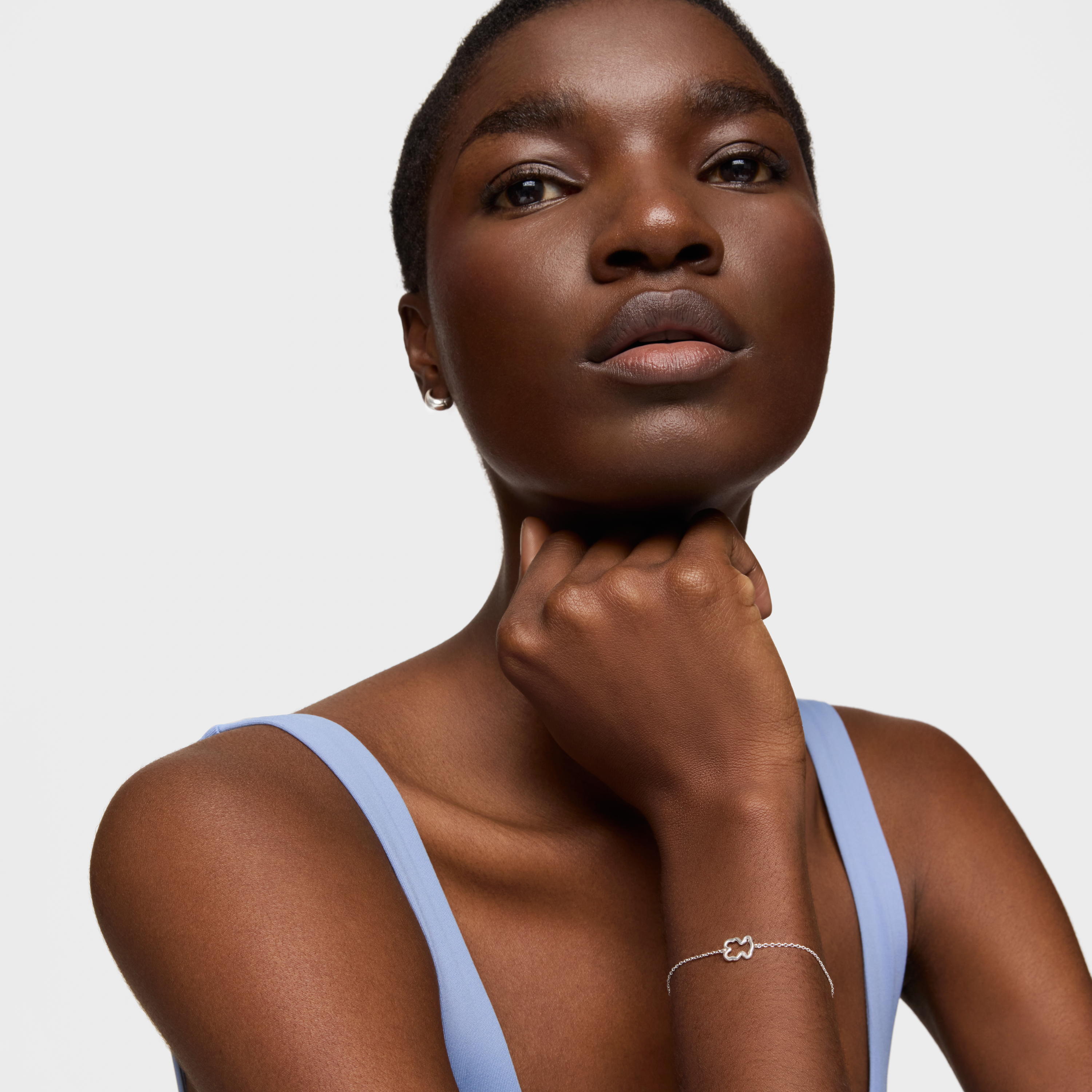 Silver Chain bracelet with bear motif New Silueta