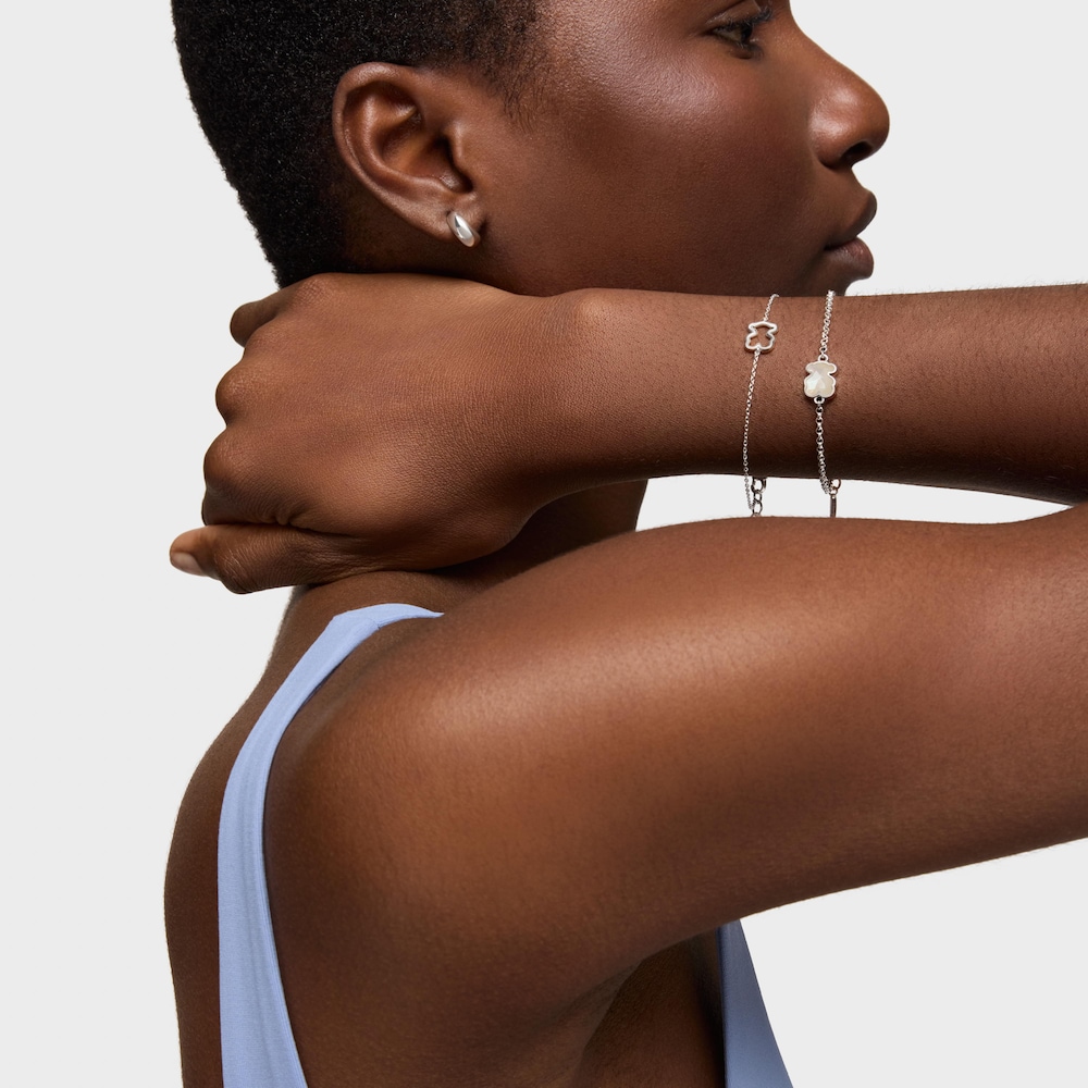 Stř&iacute;brn&yacute; Řet&iacute;zkov&yacute; n&aacute;ramek s motivem medv&iacute;dka New Silueta