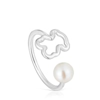 Anillo abierto de plata con perla cultivada New Silueta