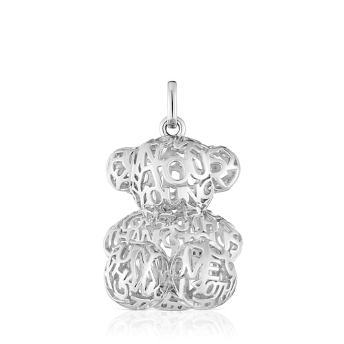 Colgante oso calado de plata 26 mm Bold Bear
