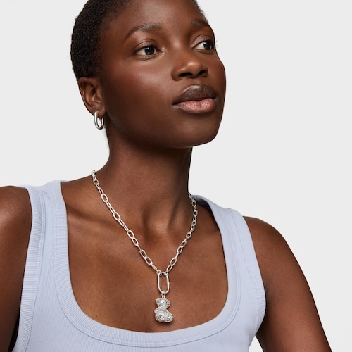 Colgante oso calado de plata 26 mm Bold Bear