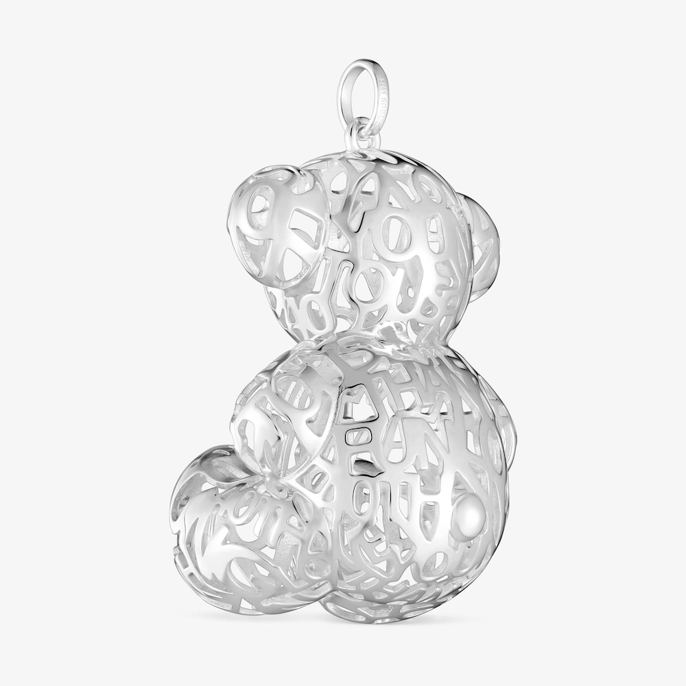 Stř&iacute;brn&yacute; děrovan&yacute; Př&iacute;věsek ve tvaru medv&iacute;dka o&nbsp;velikosti 40&nbsp;mm Bold Bear