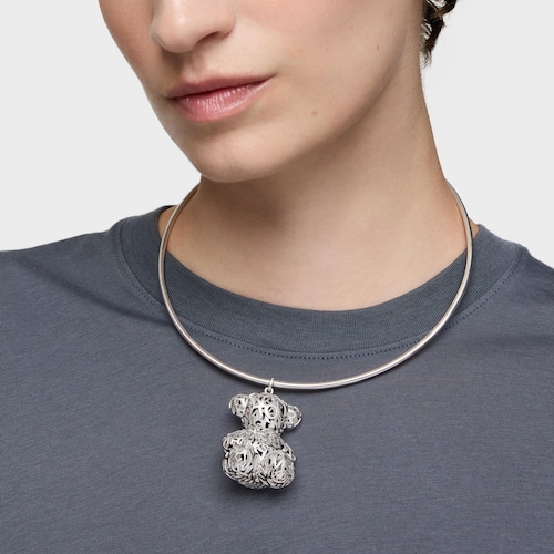 Colgante oso calado de plata 40 mm Bold Bear