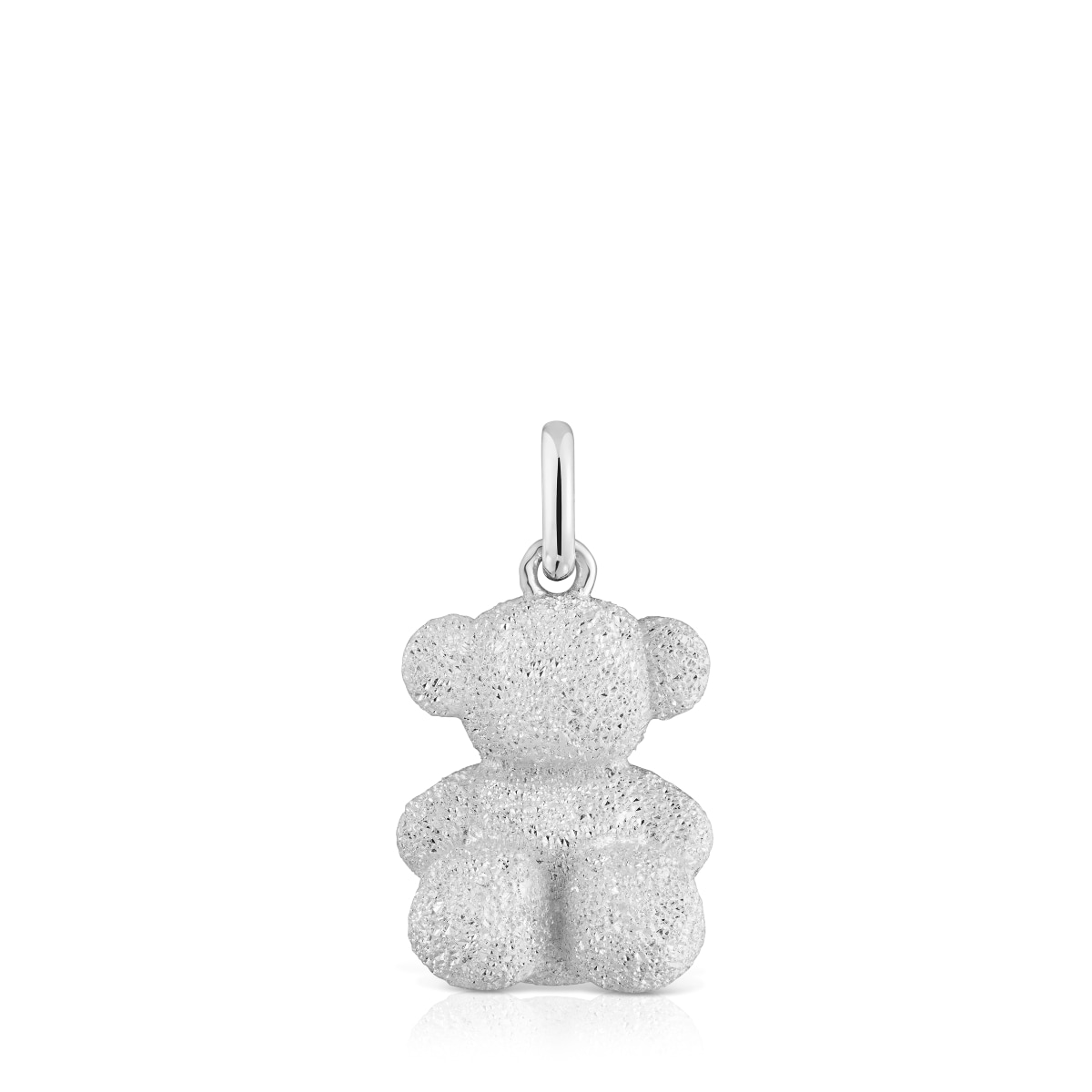 Medium diamond silver Bear pendant Bold Bear