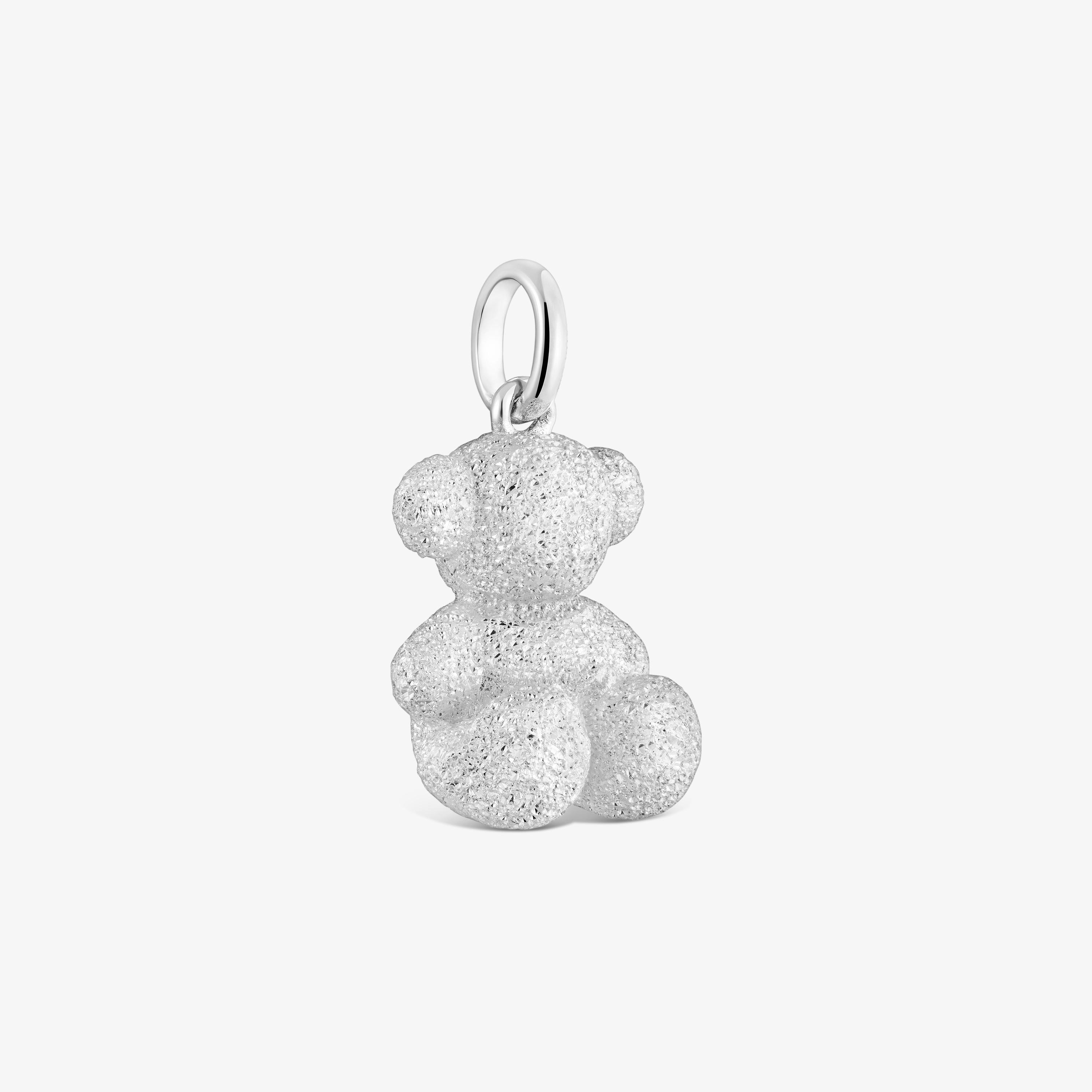 Medium diamond silver Bear pendant Bold Bear