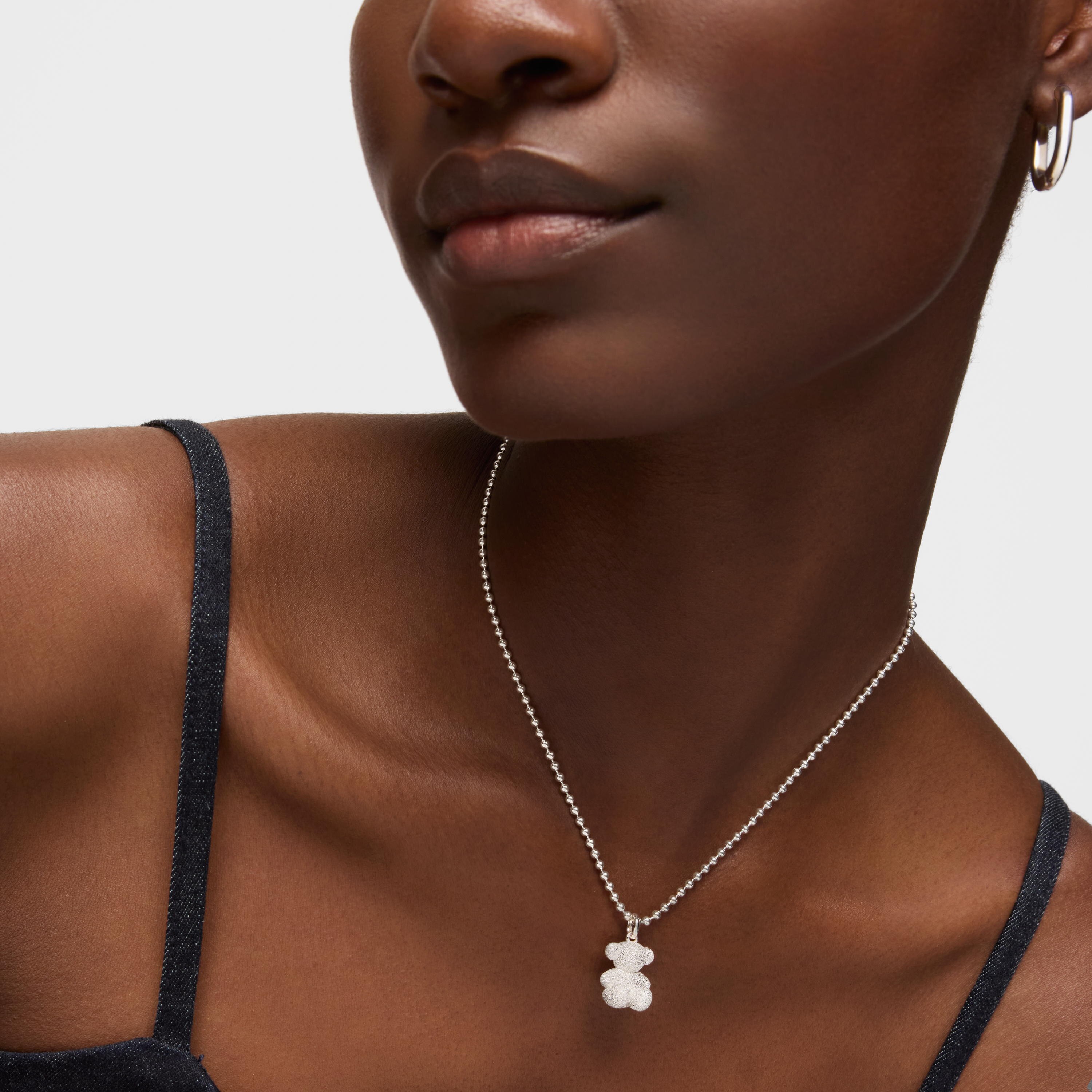 Medium diamond silver Bear pendant Bold Bear | TOUS