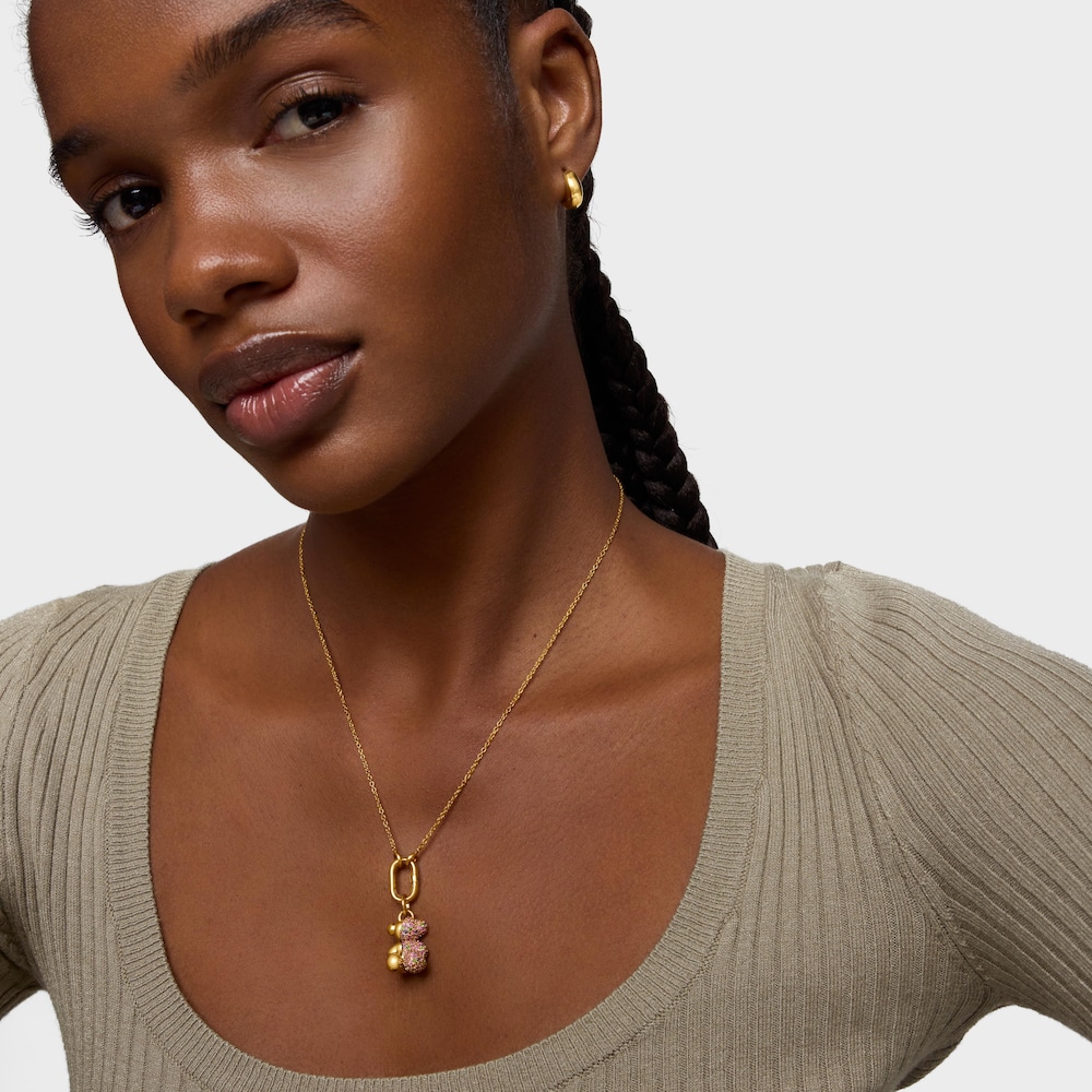 Př&iacute;věsek ze stř&iacute;bra pozlacen&eacute;ho 18kar&aacute;tov&yacute;m zlatem s&nbsp;drah&yacute;mi kameny My Other Half