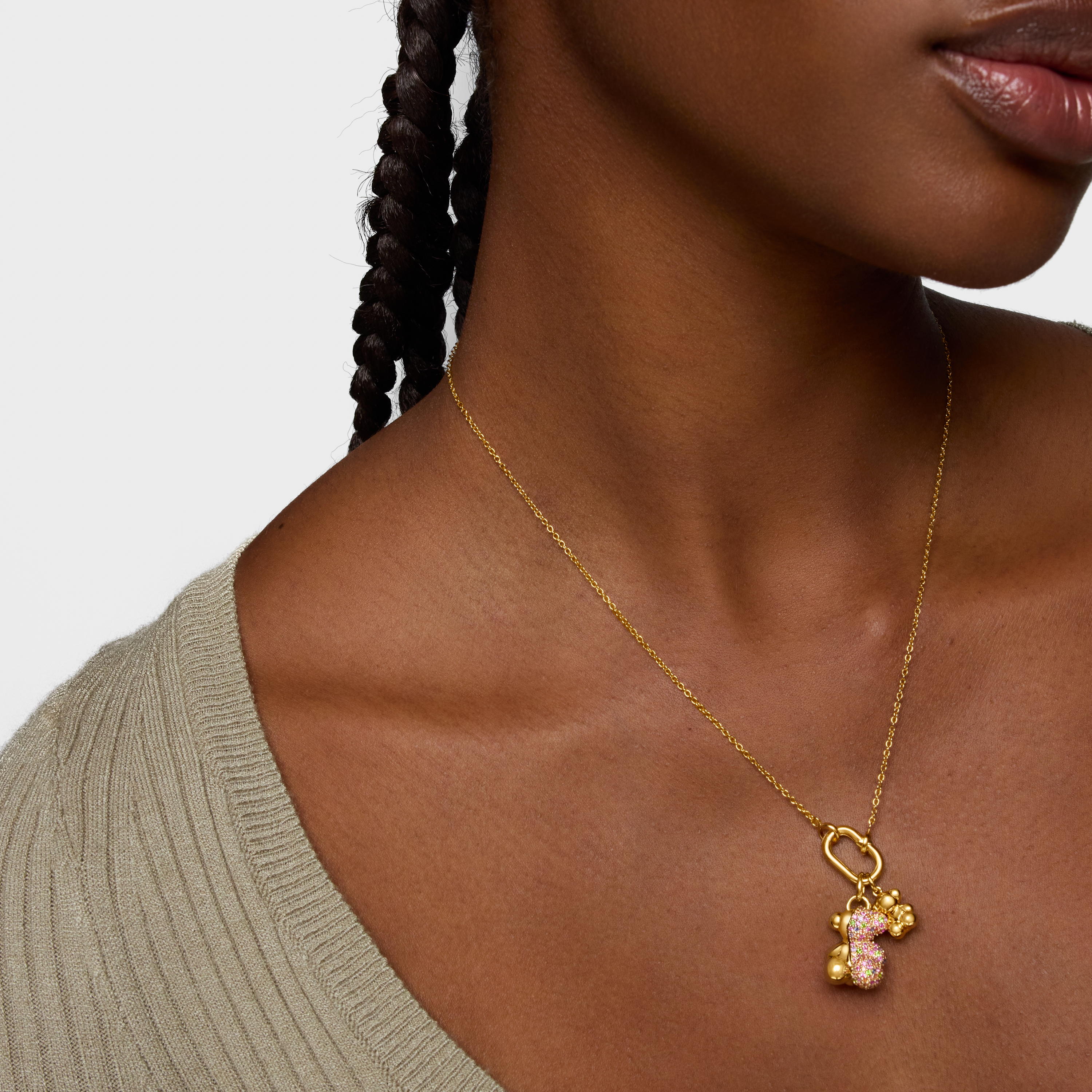 Pendant with 18K gold vermeil and gemstones My Other Half