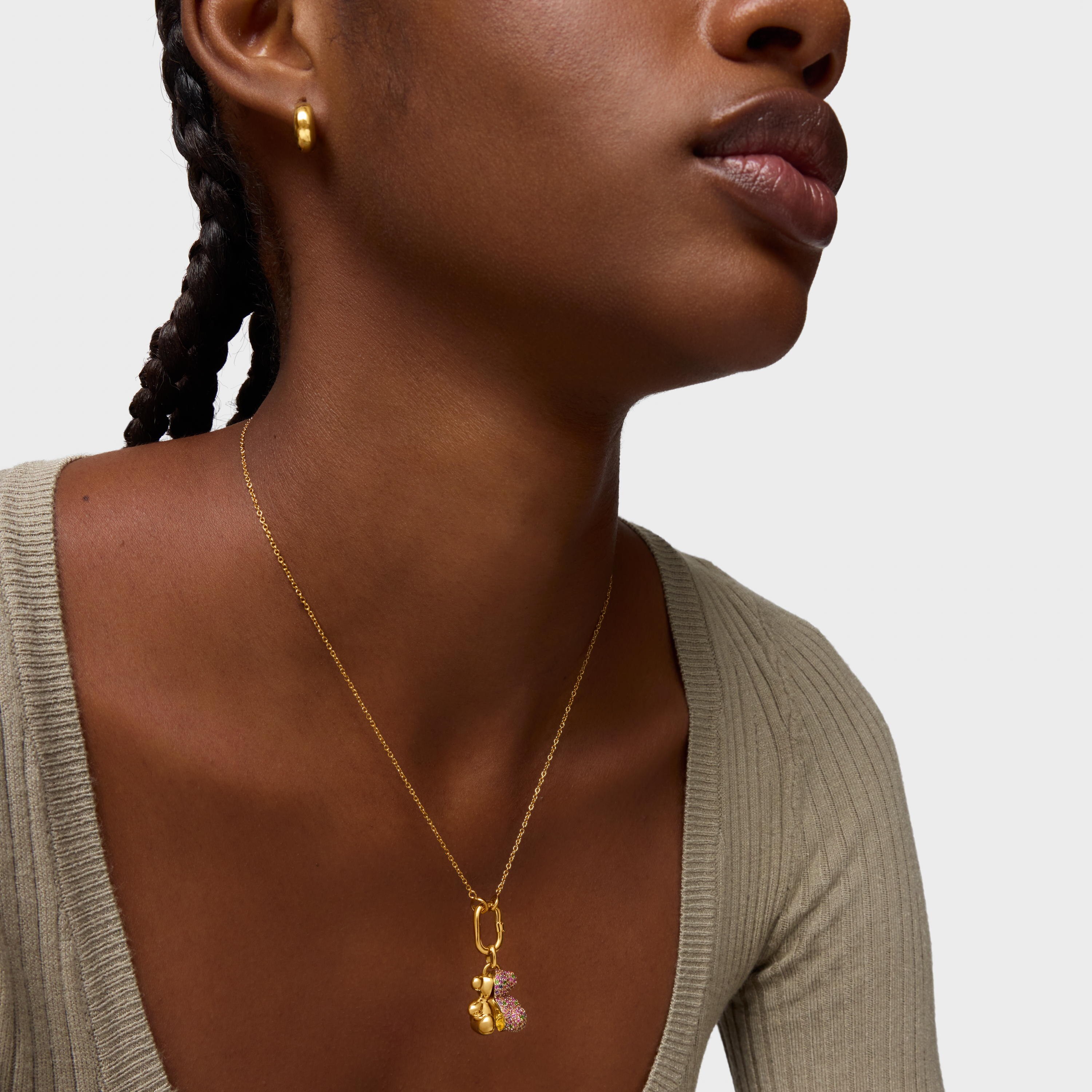 Pendant with 18K gold vermeil and gemstones My Other Half