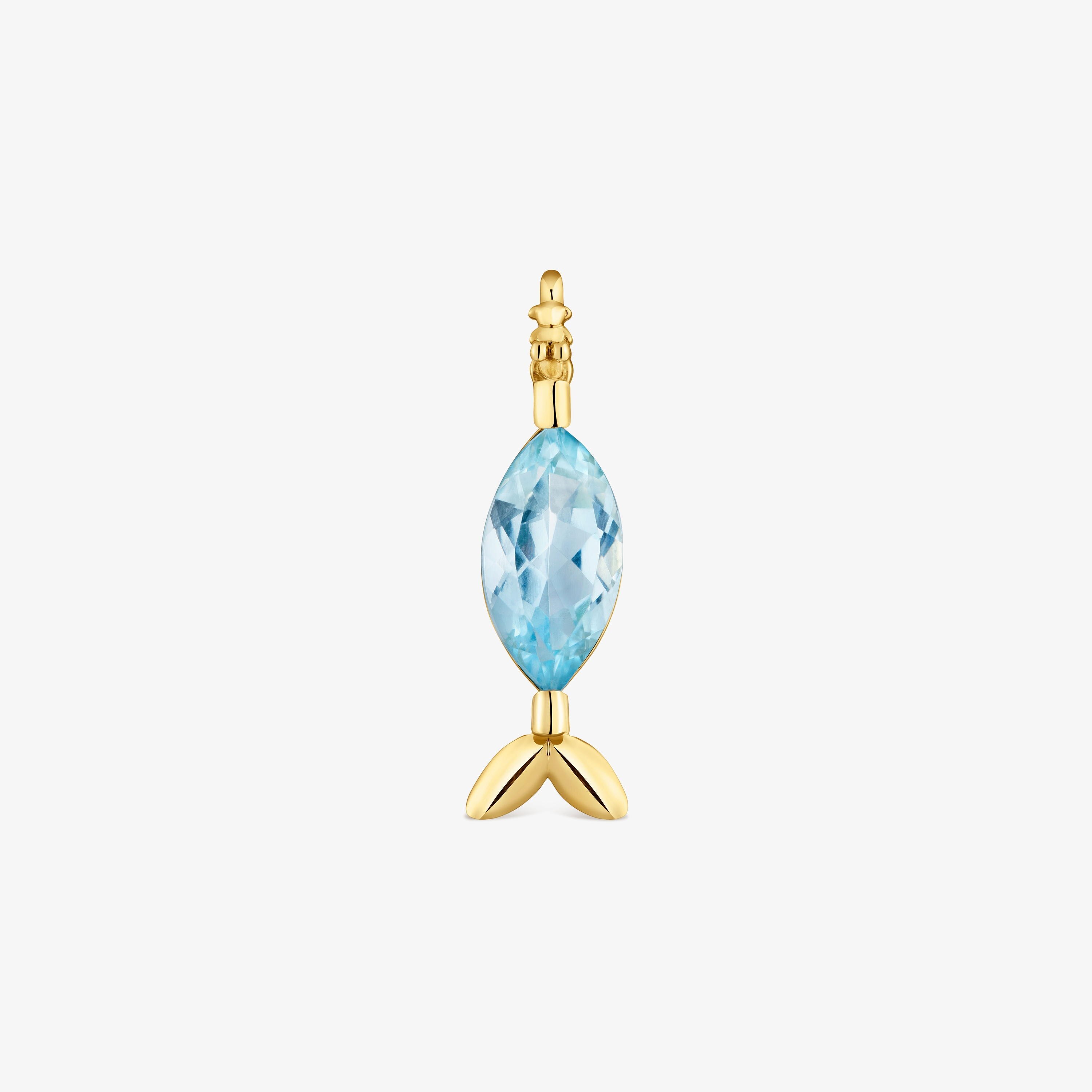 14K solid gold Pendant with topaz Medallions