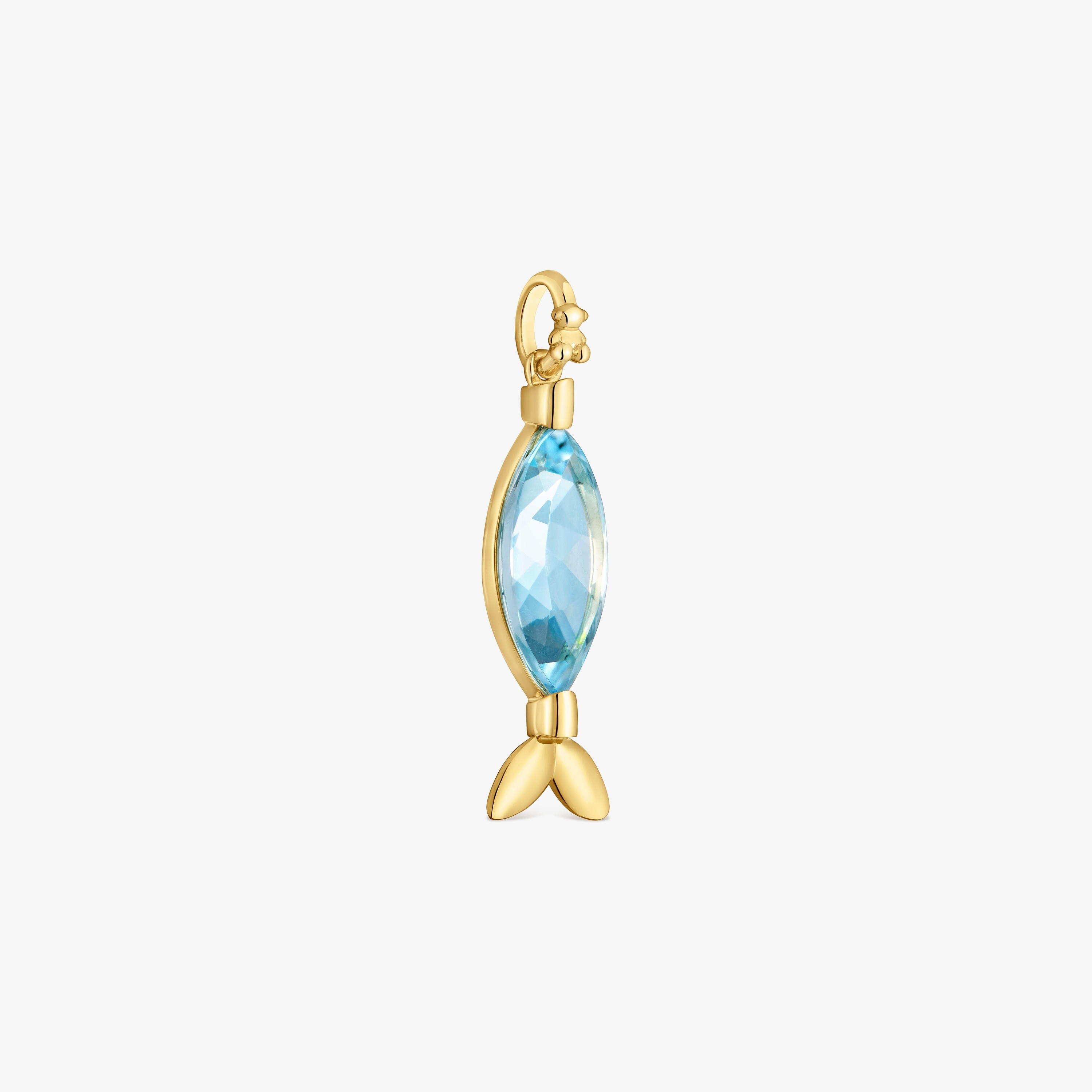 14K solid gold Pendant with topaz Medallions