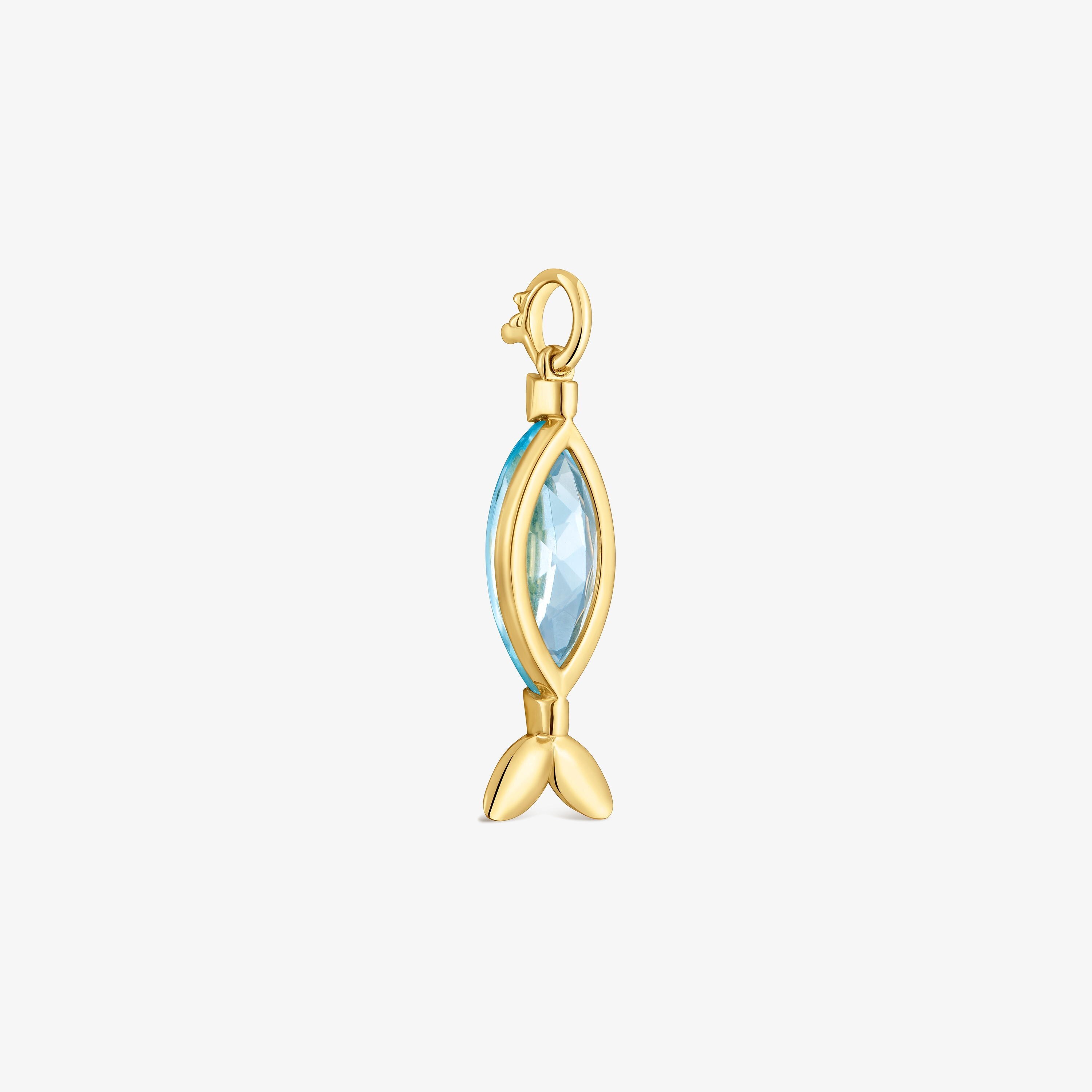 14K solid gold Pendant with topaz Medallions
