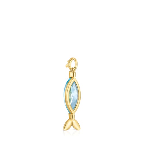 14kt gold Pendant with topaz Medallions