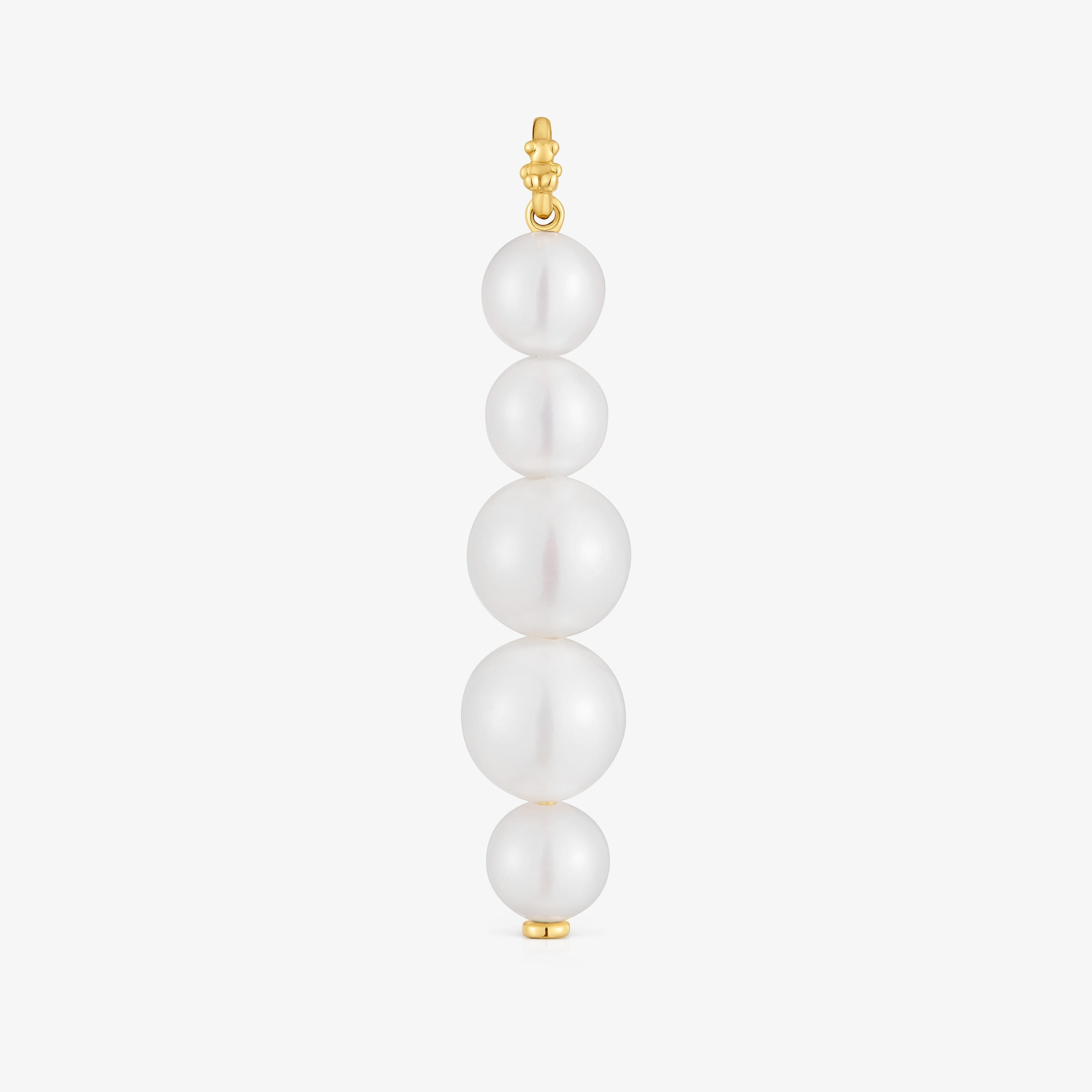 Long 14K solid gold Pendant with cultured pearls Medallions