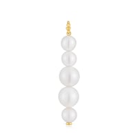 Long 14kt gold Pendant with cultured pearls Medallions