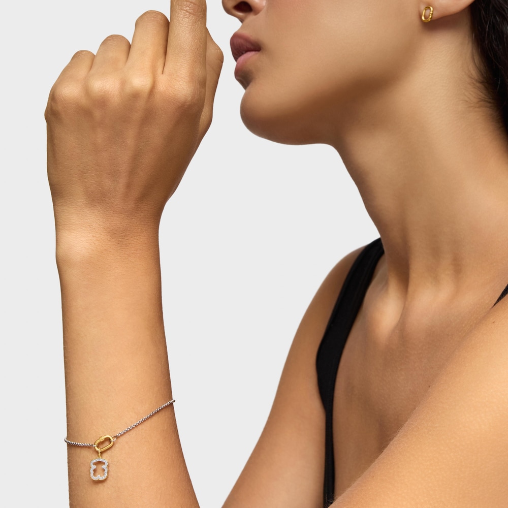 14&nbsp;kt zlat&yacute; Pr&iacute;vesok medved&iacute;ka s&nbsp;diamantmi Medailions