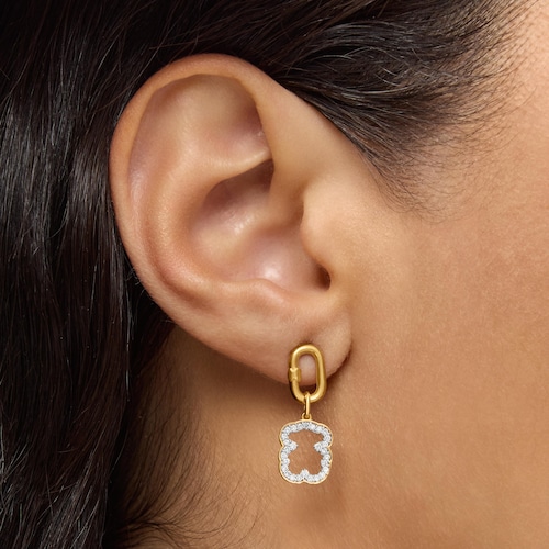 Colgante oso de oro de 14 kt y diamantes Medallions