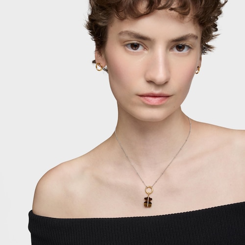 Colgante oso con diamantes, ojo de tigre y oro 14 kt Sweet Dolls