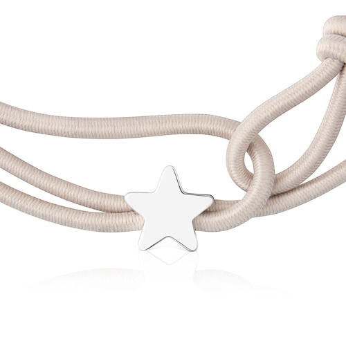 Pulsera el&aacute;stica gris y estrella de plata Sweet Dolls