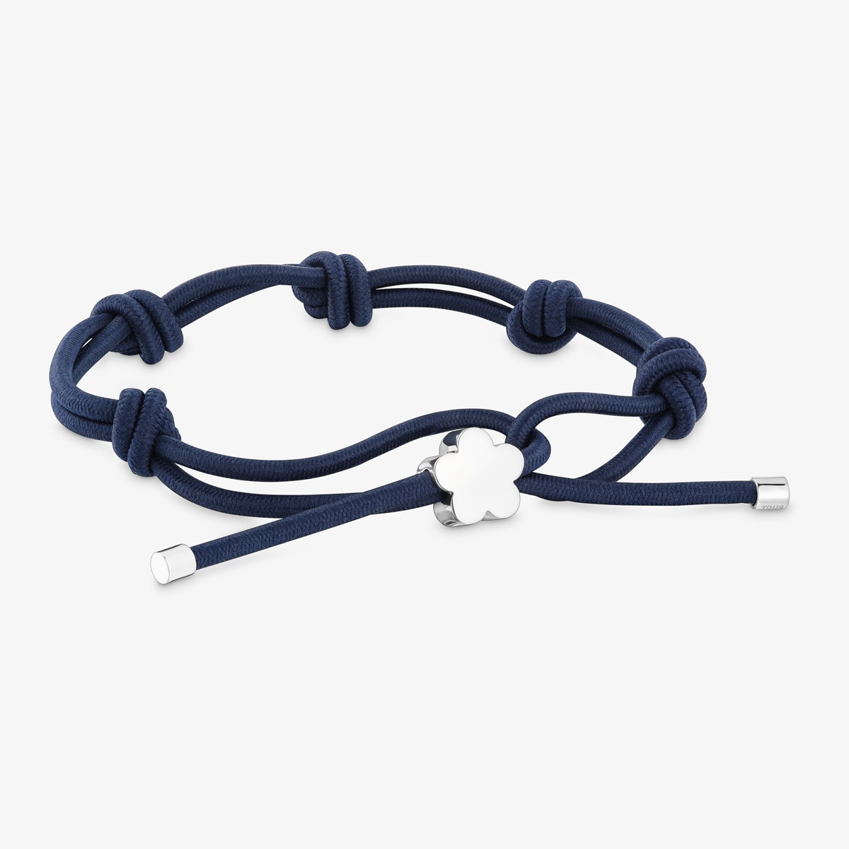 Elastisches Armband Sweet Dolls In Blau Mit Blumenmotiv Aus Silber
