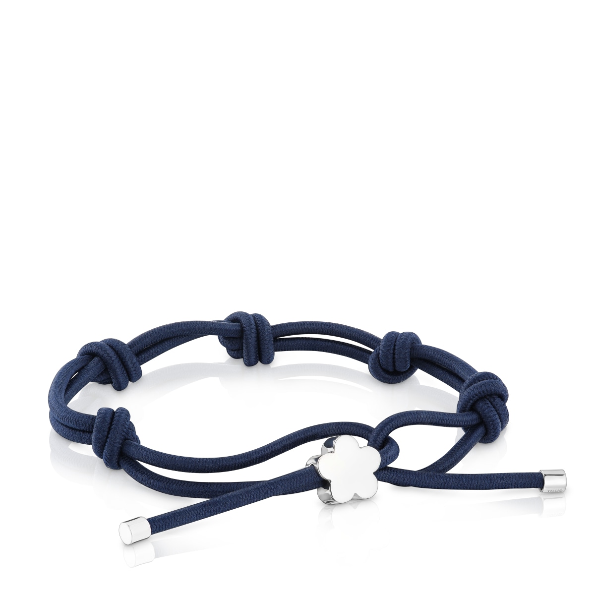 Tous - Pulsera Elástica Azul Y Flor De Plata Sweet Dolls - Plateado