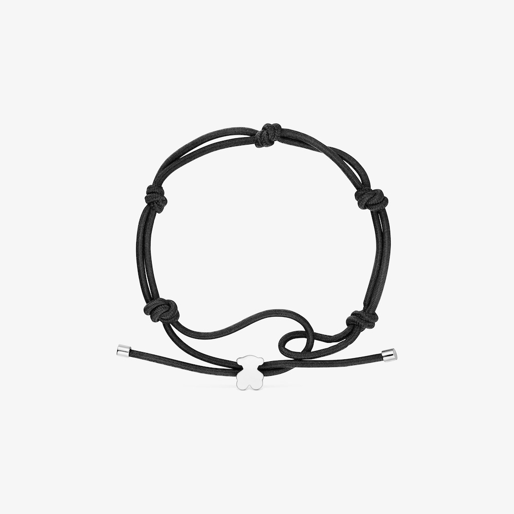 Black elastic Bracelet with silver bear Sweet Dolls