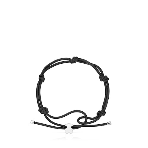 Black elastic Bracelet with silver bear Sweet Dolls