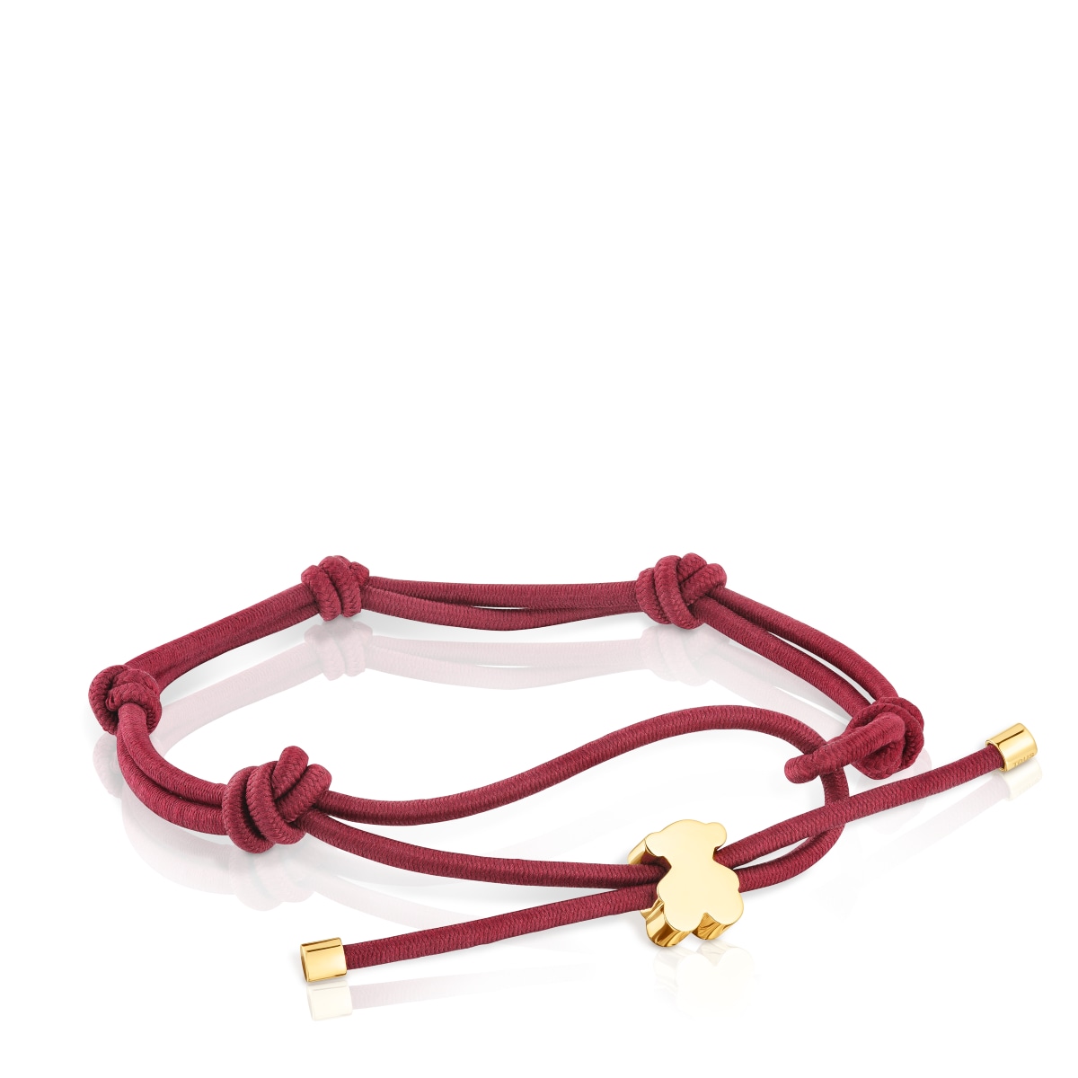 Tous - Pulsera Elástica Burdeos Y Oso Con Baño De Oro 18 Kt Sobre Plata Sweet Dolls - Dorado