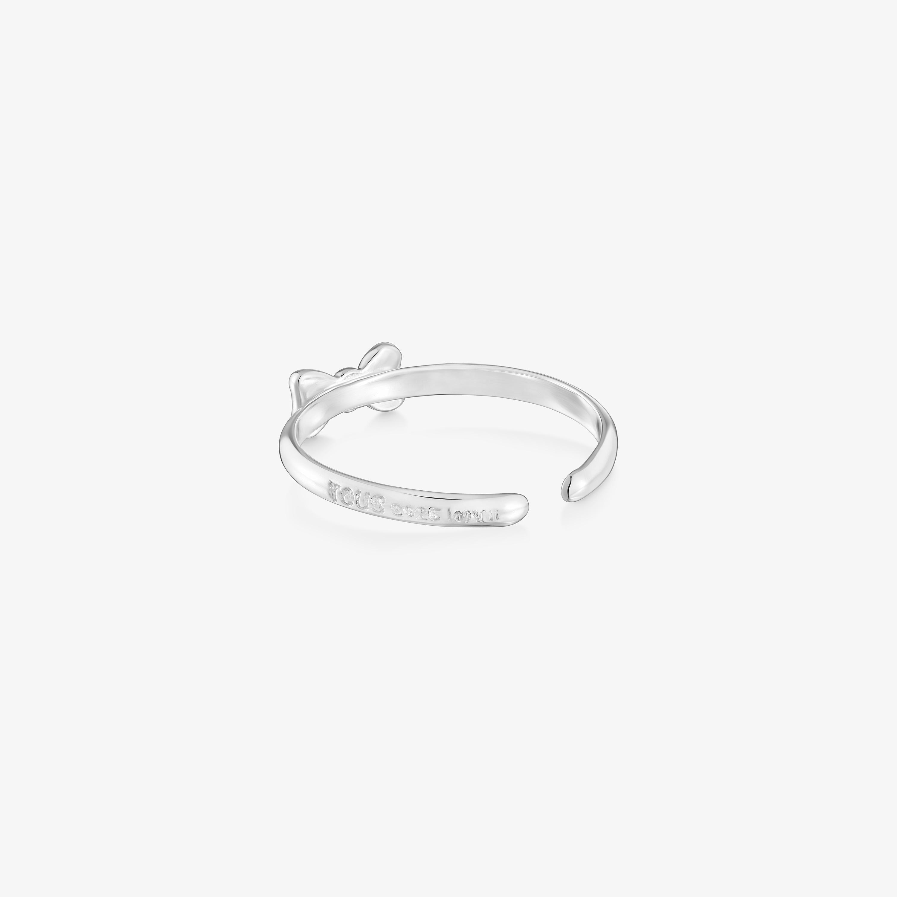 Silver bow-motif Nail ring TOUS Ribbon