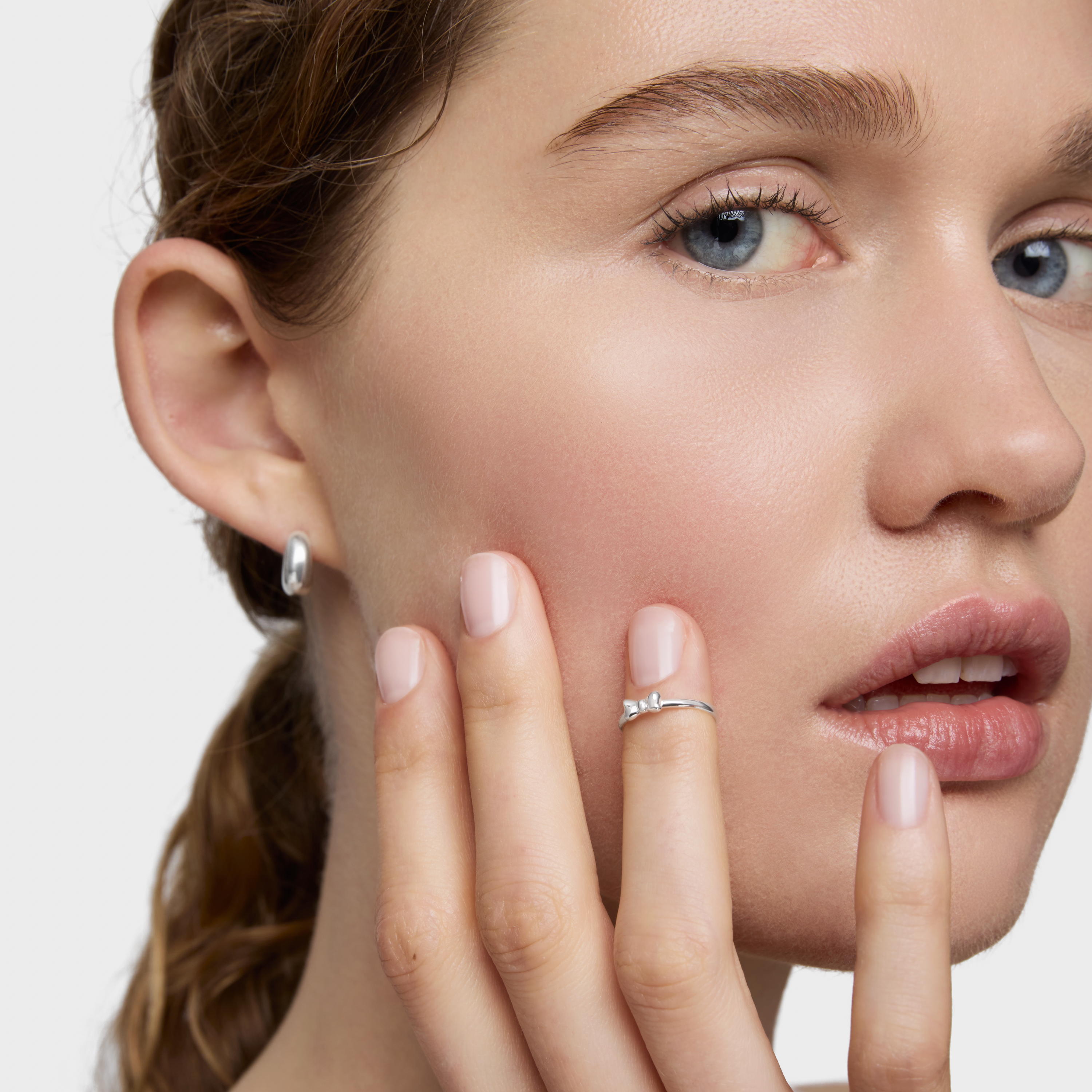 Silver bow-motif Nail ring TOUS Ribbon