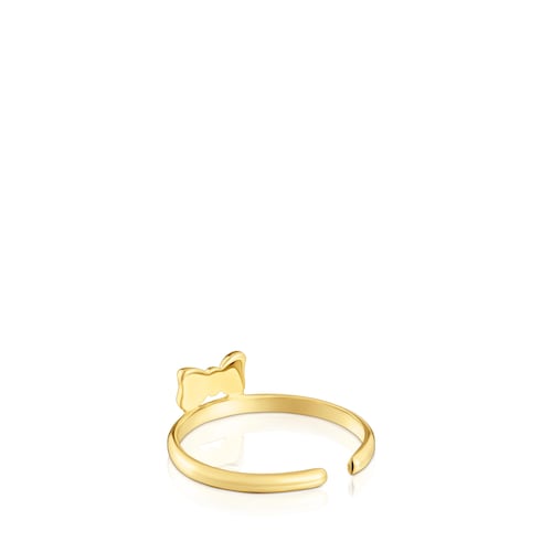 Claws ring con baño de oro de 18 kt sobre plata motivo lazo TOUS Ribbon