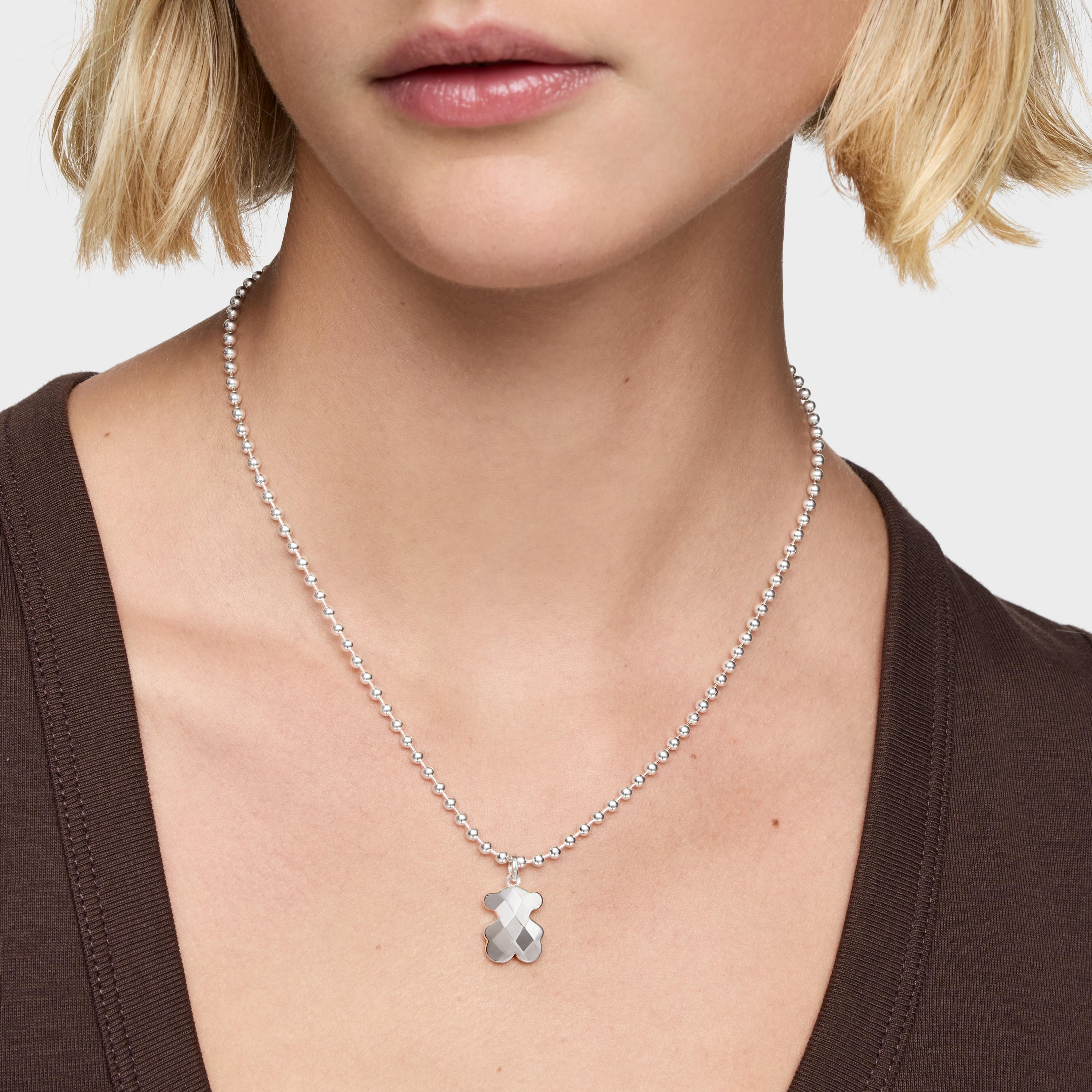Silver bear Pendant Icon Metal
