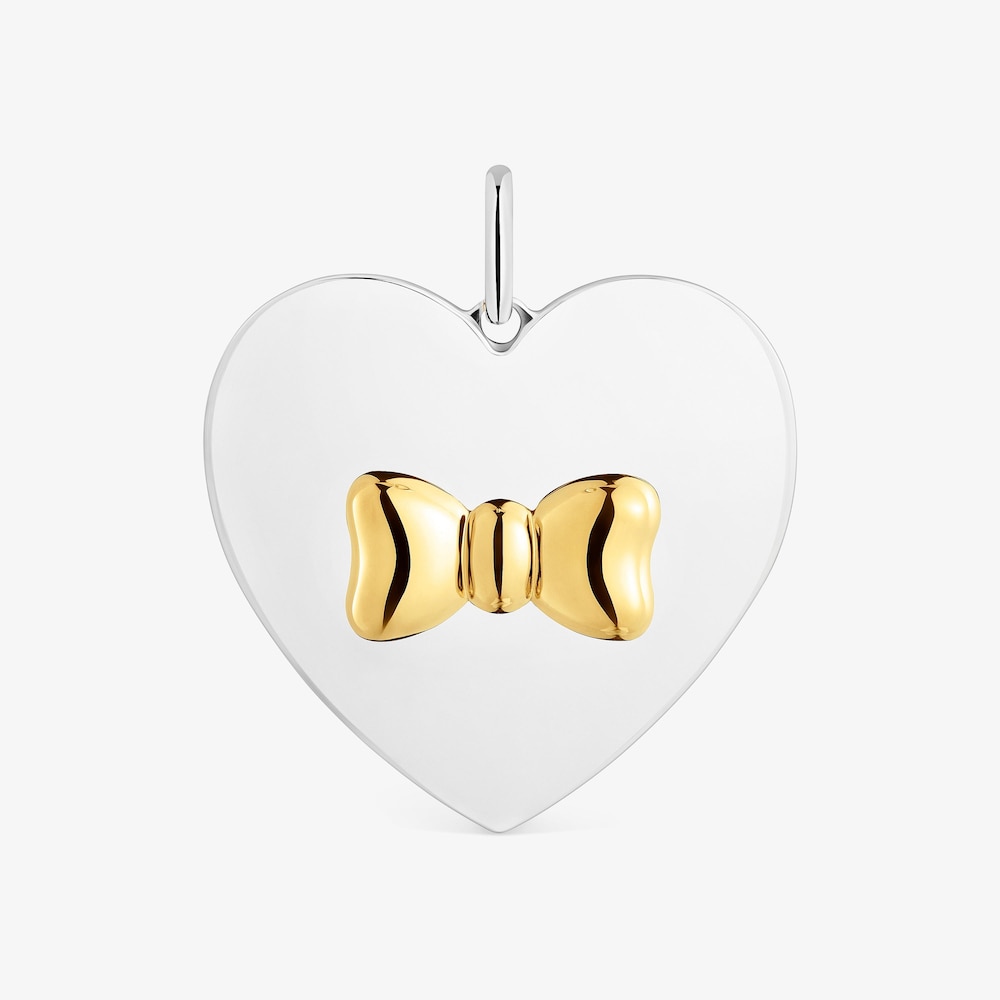 Dwukolorowy Wisiorek w kształcie serca z motywem kokardy TOUS Ribbon