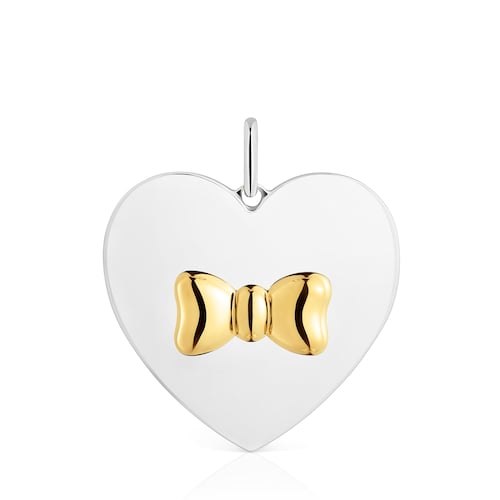 Twotone bowmotif heart Pendant TOUS Ribbon