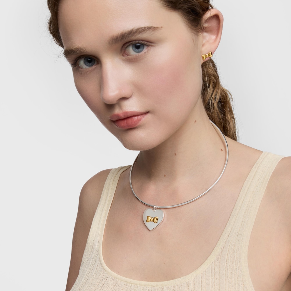 Dwukolorowy Wisiorek w kształcie serca z motywem kokardy TOUS Ribbon