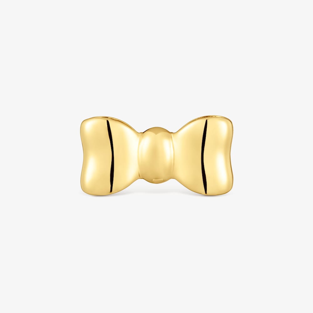 Colgante lazo con ba&ntilde;o de oro de 18&nbsp;kt sobre plata 25&nbsp;mm TOUS Ribbon