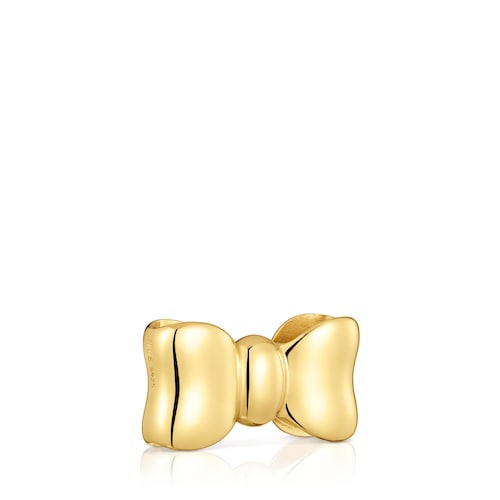 25 mm bow Pendant with 18kt gold plating over silver TOUS Ribbon