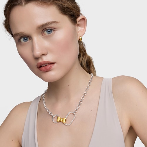 Colgante lazo con baño de oro de 18 kt sobre plata 25 mm TOUS Ribbon