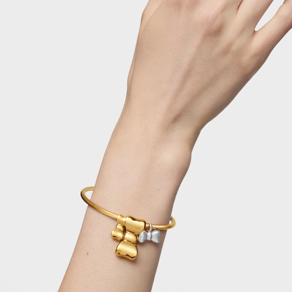 Colgante lazo con ba&ntilde;o de oro de 18&nbsp;kt sobre plata 25&nbsp;mm TOUS Ribbon