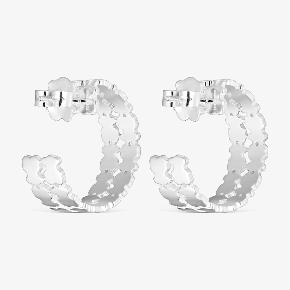 Stř&iacute;brn&eacute; Kruhov&eacute; n&aacute;u&scaron;nice o&nbsp;velikosti 22&nbsp;mm TOUS Sweet 40s