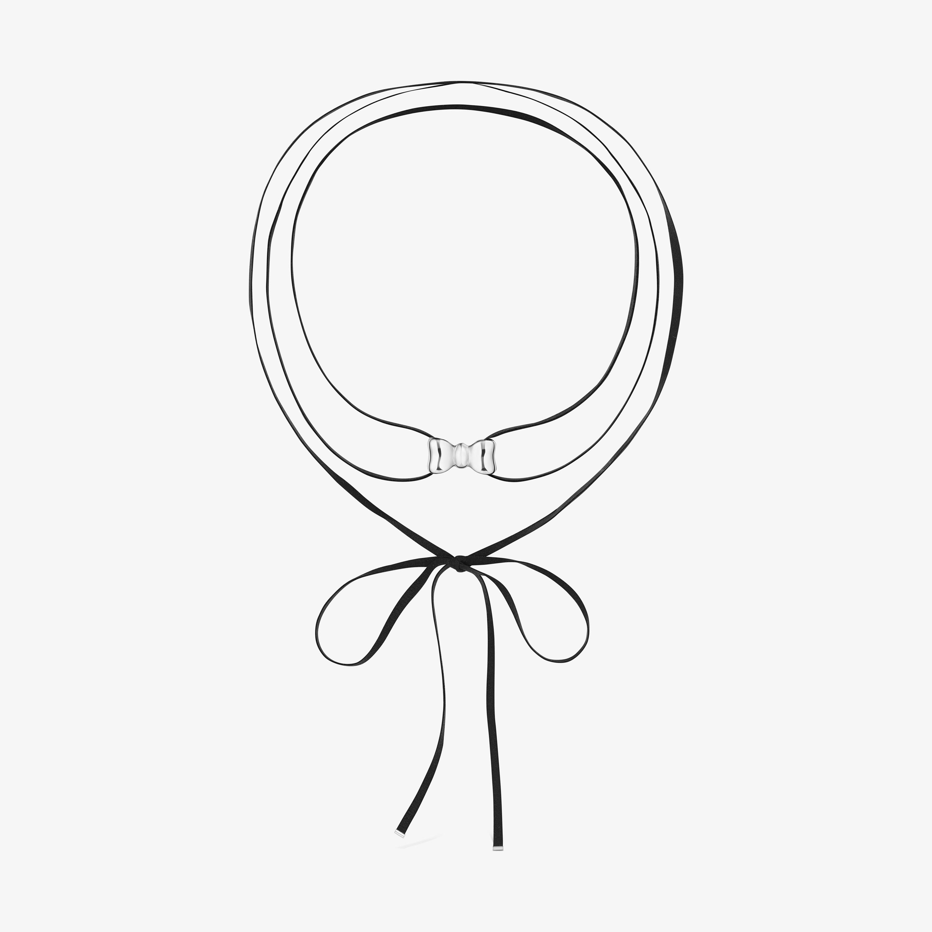 Suedette Choker with 25 mm silver bow TOUS Ribbon