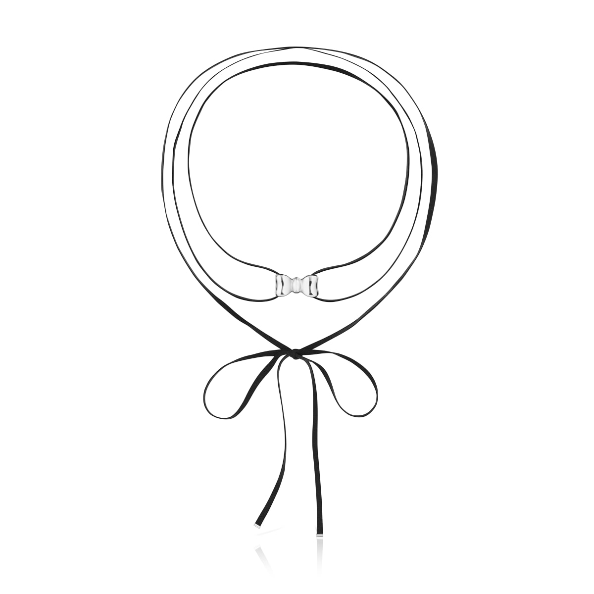 Tous - Gargantilla De Antelina Y Lazo De Plata 25 Mm Tous Ribbon - Plateado