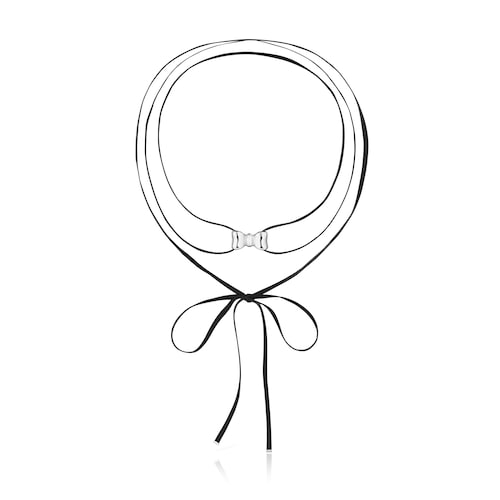 Suedette Choker with 25 mm silver bow TOUS Ribbon