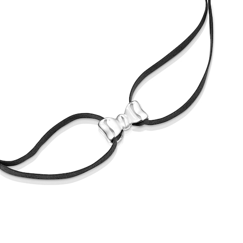 Suedette Choker with 25 mm silver bow TOUS Ribbon