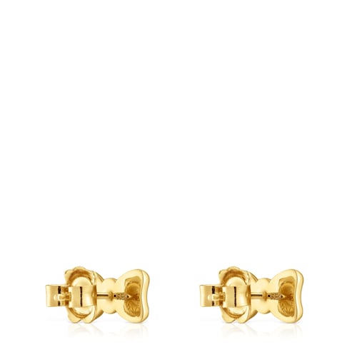 Pendientes lazo con baño de oro de 18 kt sobre plata TOUS Ribbon