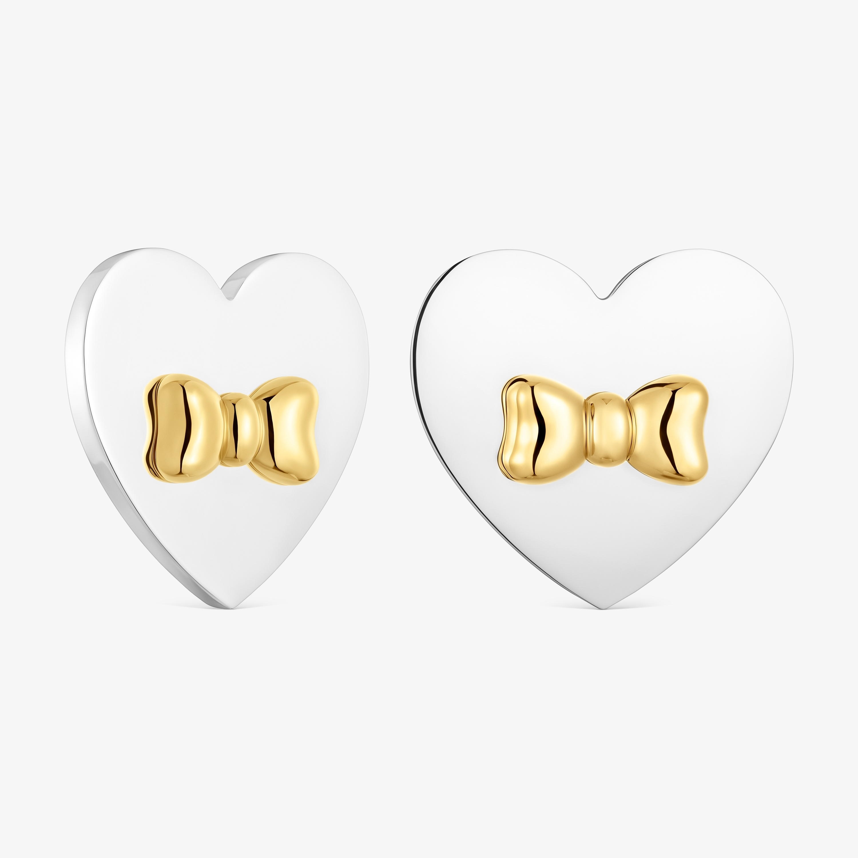 Two-tone bow-motif heart Earrings TOUS Ribbon