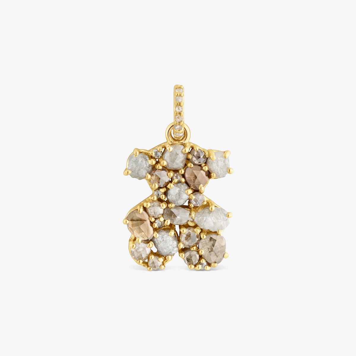 Tous - Colgante Oso Con Baño De Oro 18 Kt Sobre Plata Y Diamantes Tous Sweet 40S - Marrón